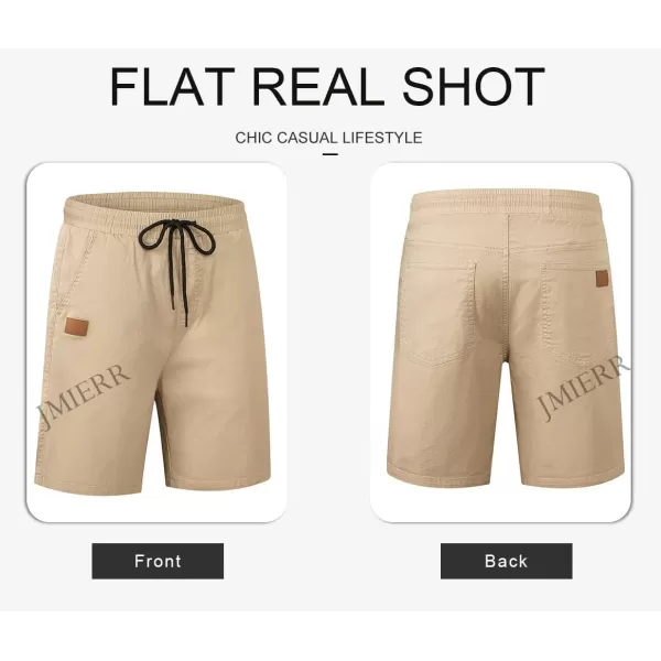 JMIERR Mens Casual Shorts - Cotton Drawstring Summer Beach Stretch Twill Chino Golf Shorts