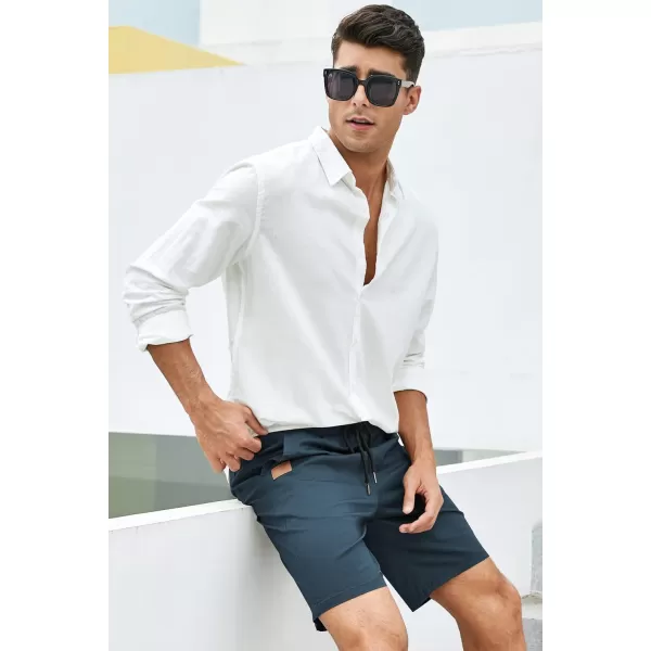 JMIERR Mens Casual Shorts - Cotton Drawstring Summer Beach Stretch Twill Chino Golf Shorts