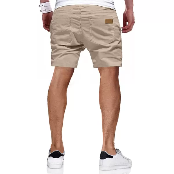 JMIERR Mens Casual Shorts - Cotton Drawstring Summer Beach Stretch Twill Chino Golf Shorts with Pockets