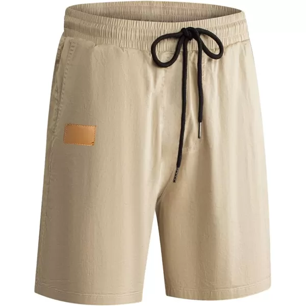 JMIERR Mens Casual Shorts - Cotton Drawstring Summer Beach Stretch Twill Chino Golf Shorts with Pockets