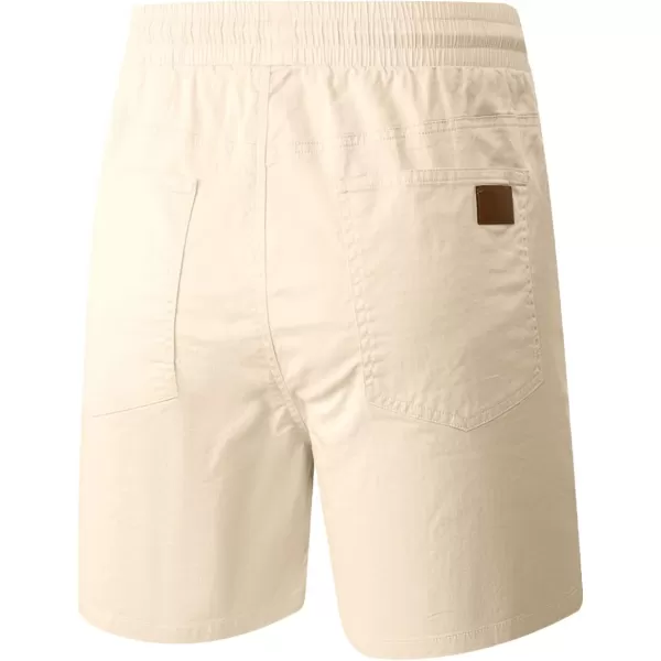 JMIERR Mens Casual Shorts - Cotton Drawstring Summer Beach Stretch Twill Chino Golf Shorts with Pockets