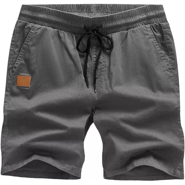 JMIERR Mens Casual Shorts - Cotton Drawstring Summer Beach Stretch Twill Chino Golf Shorts with Pockets