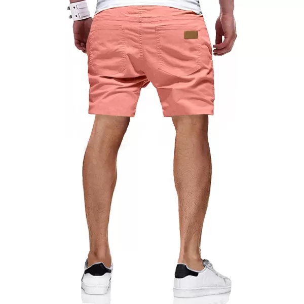 JMIERR Mens Casual Shorts - Cotton Drawstring Summer Beach Stretch Twill Chino Golf Shorts with Pockets