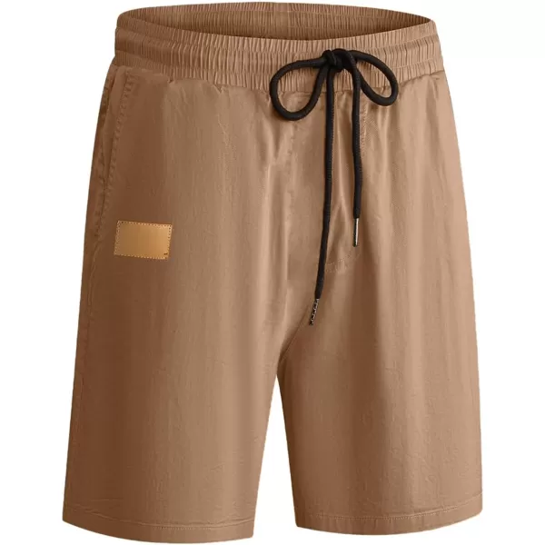 JMIERR Mens Casual Shorts - Cotton Drawstring Summer Beach Stretch Twill Chino Golf Shorts with Pockets