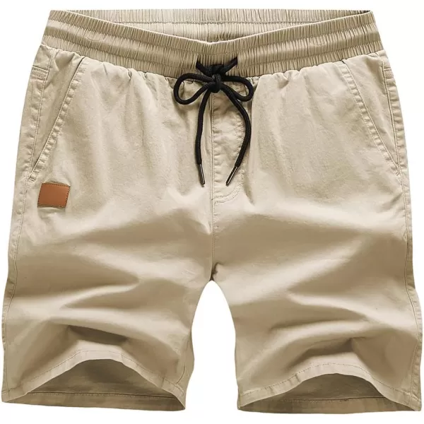 JMIERR Mens Casual Shorts - Cotton Drawstring Summer Beach Stretch Twill Chino Golf Shorts with Pockets