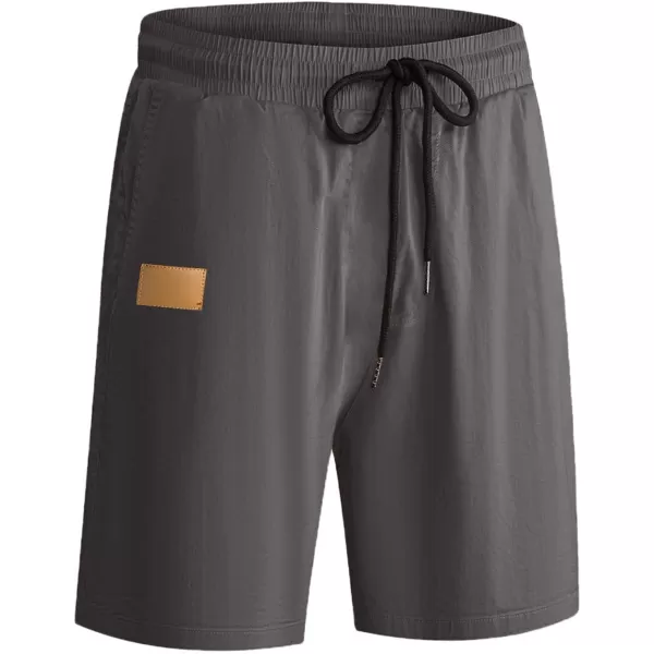 JMIERR Mens Casual Shorts - Cotton Drawstring Summer Beach Stretch Twill Chino Golf Shorts with Pockets