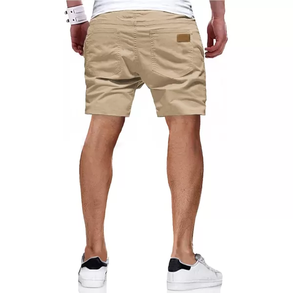 JMIERR Mens Casual Shorts - Cotton Drawstring Summer Beach Stretch Twill Chino Golf Shorts with Pockets