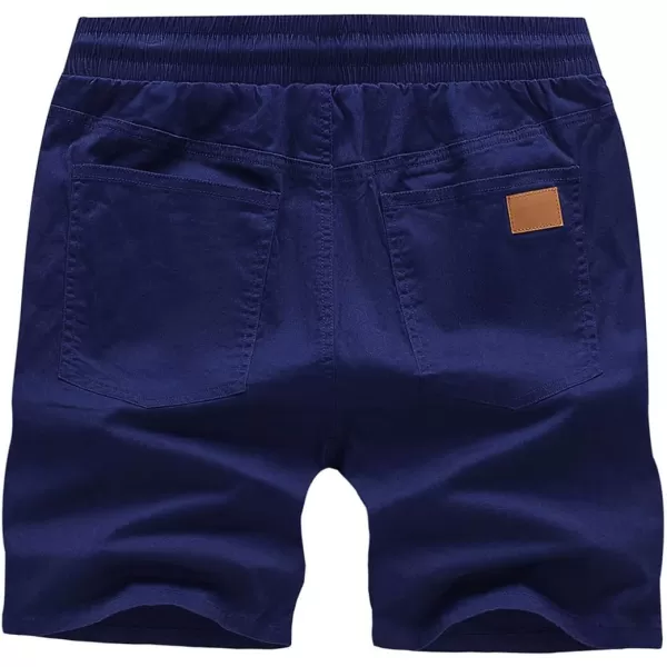 JMIERR Mens Casual Shorts - Cotton Drawstring Summer Beach Stretch Twill Chino Golf Shorts with Pockets