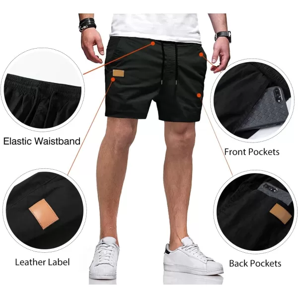 JMIERR Mens Casual Shorts - Cotton Drawstring Summer Beach Stretch Twill Chino Golf Shorts with Pockets