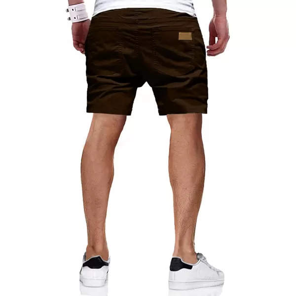 JMIERR Mens Casual Shorts - Cotton Drawstring Summer Beach Stretch Twill Chino Golf Shorts with Pockets