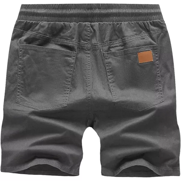 JMIERR Mens Casual Shorts - Cotton Drawstring Summer Beach Stretch Twill Chino Golf Shorts with Pockets
