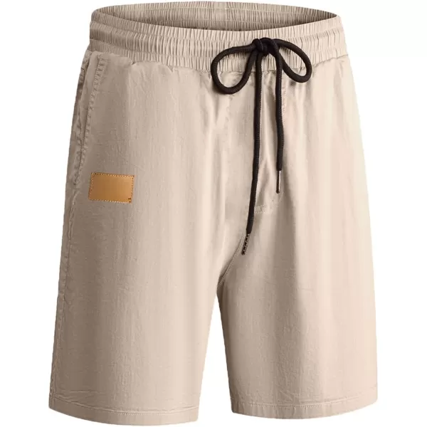 JMIERR Mens Casual Shorts - Cotton Drawstring Summer Beach Stretch Twill Chino Golf Shorts with Pockets