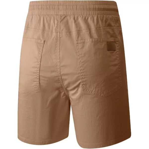 JMIERR Mens Casual Shorts - Cotton Drawstring Summer Beach Stretch Twill Chino Golf Shorts with Pockets