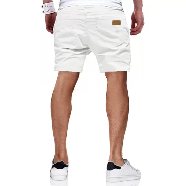 JMIERR Mens Casual Shorts - Cotton Drawstring Summer Beach Stretch Twill Chino Golf Shorts with Pockets