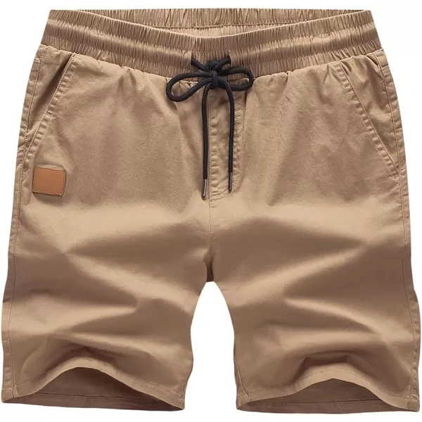 JMIERR Mens Casual Shorts - Cotton Drawstring Summer Beach Stretch Twill Chino Golf Shorts with Pockets