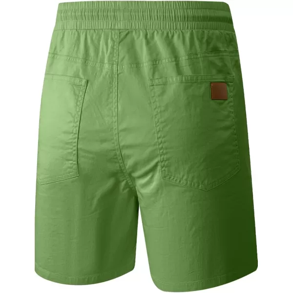 JMIERR Mens Casual Shorts - Cotton Drawstring Summer Beach Stretch Twill Chino Golf Shorts with Pockets