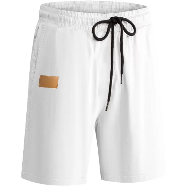 JMIERR Mens Casual Shorts - Cotton Drawstring Summer Beach Stretch Twill Chino Golf Shorts with Pockets