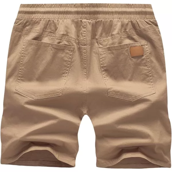 JMIERR Mens Casual Shorts - Cotton Drawstring Summer Beach Stretch Twill Chino Golf Shorts with Pockets