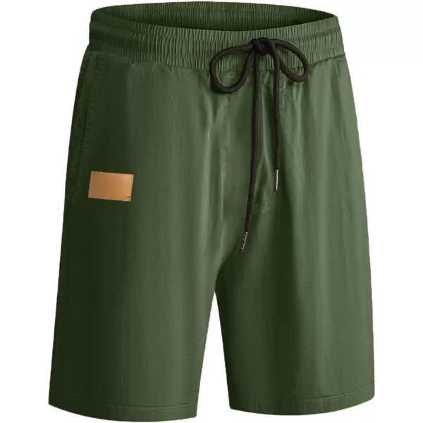 JMIERR Mens Casual Shorts - Cotton Drawstring Summer Beach Stretch Twill Chino Golf Shorts with Pockets