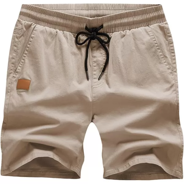 JMIERR Mens Casual Shorts - Cotton Drawstring Summer Beach Stretch Twill Chino Golf Shorts with Pockets