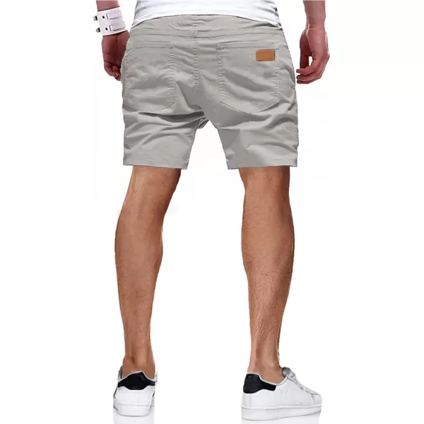 JMIERR Mens Casual Shorts - Cotton Drawstring Summer Beach Stretch Twill Chino Golf Shorts with Pockets