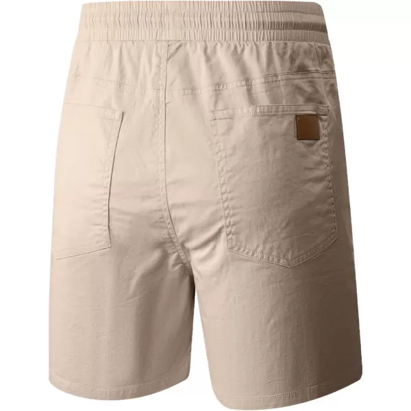 JMIERR Mens Casual Shorts - Cotton Drawstring Summer Beach Stretch Twill Chino Golf Shorts with Pockets