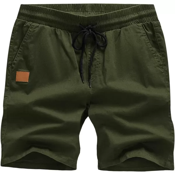 JMIERR Mens Casual Shorts - Cotton Drawstring Summer Beach Stretch Twill Chino Golf Shorts with Pockets
