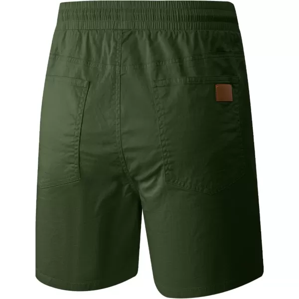 JMIERR Mens Casual Shorts - Cotton Drawstring Summer Beach Stretch Twill Chino Golf Shorts with Pockets