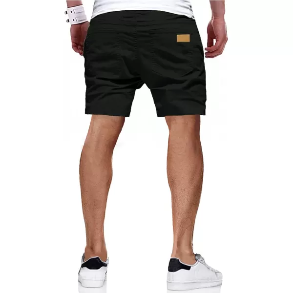 JMIERR Mens Casual Shorts - Cotton Drawstring Summer Beach Stretch Twill Chino Golf Shorts with Pockets
