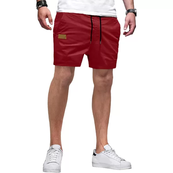JMIERR Mens Casual Shorts - Cotton Drawstring Summer Beach Stretch Twill Chino Golf Shorts with Pockets