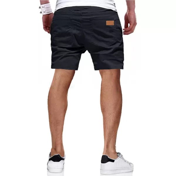 JMIERR Mens Casual Shorts - Cotton Drawstring Summer Beach Stretch Twill Chino Golf Shorts with Pockets