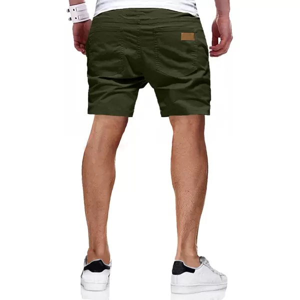 JMIERR Mens Casual Shorts - Cotton Drawstring Summer Beach Stretch Twill Chino Golf Shorts with Pockets