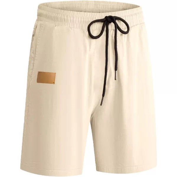 JMIERR Mens Casual Shorts - Cotton Drawstring Summer Beach Stretch Twill Chino Golf Shorts with Pockets