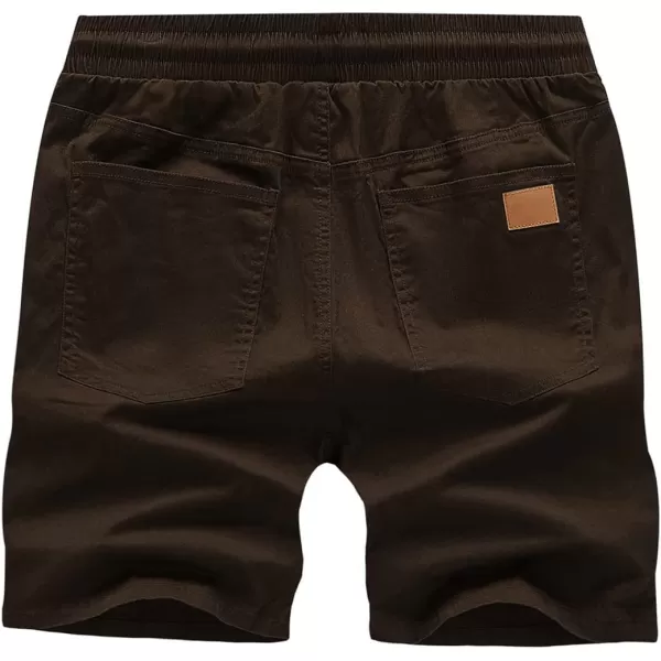 JMIERR Mens Casual Shorts - Cotton Drawstring Summer Beach Stretch Twill Chino Golf Shorts with Pockets