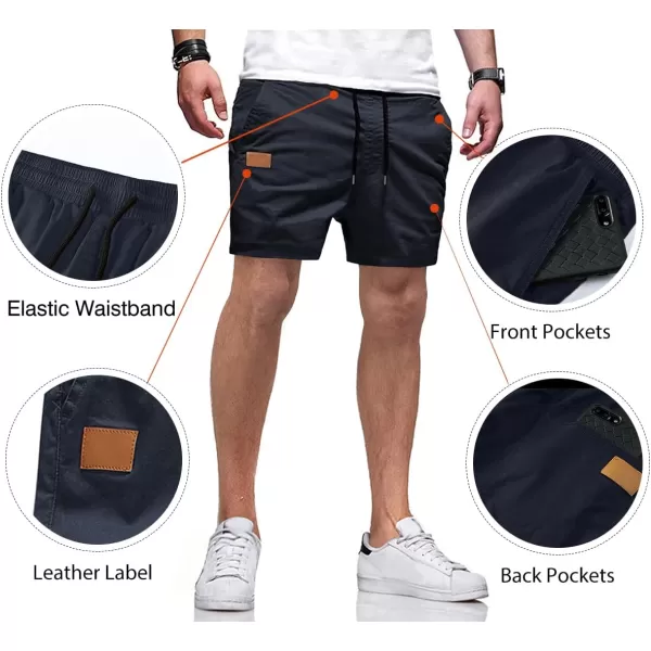 JMIERR Mens Casual Shorts - Cotton Drawstring Summer Beach Stretch Twill Chino Golf Shorts with Pockets