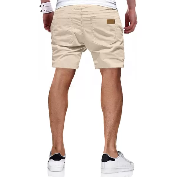 JMIERR Mens Casual Shorts - Cotton Drawstring Summer Beach Stretch Twill Chino Golf Shorts with Pockets
