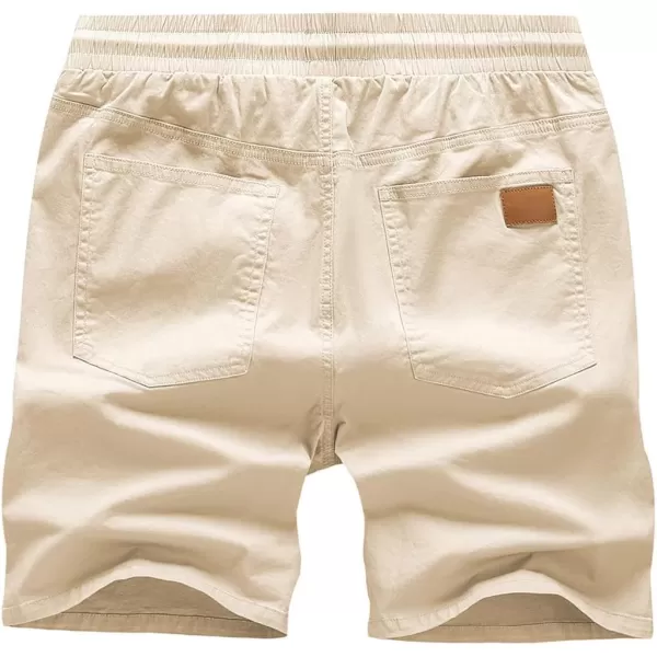 JMIERR Mens Casual Shorts - Cotton Drawstring Summer Beach Stretch Twill Chino Golf Shorts with Pockets