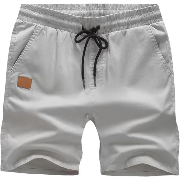 JMIERR Mens Casual Shorts - Cotton Drawstring Summer Beach Stretch Twill Chino Golf Shorts with Pockets