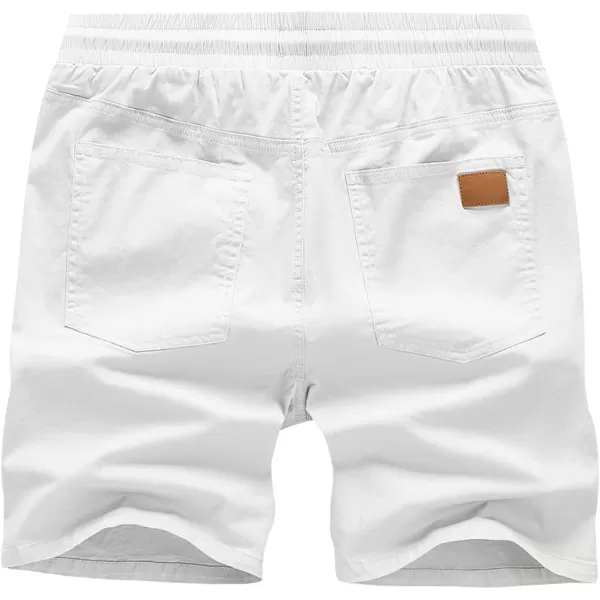 JMIERR Mens Casual Shorts - Cotton Drawstring Summer Beach Stretch Twill Chino Golf Shorts with Pockets
