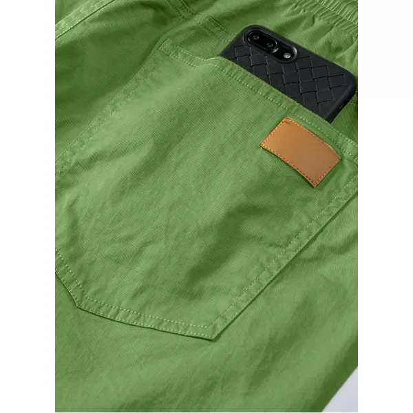 JMIERR Mens Casual Shorts - Cotton Drawstring Summer Beach Stretch Twill Chino Golf Shorts with Pockets