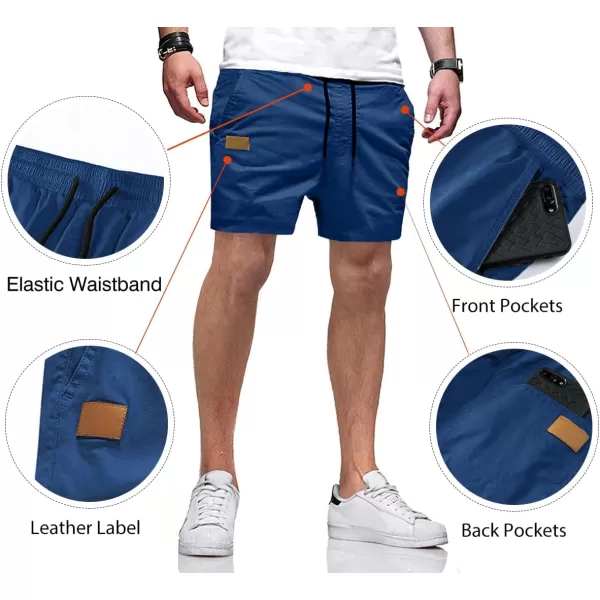 JMIERR Mens Casual Shorts - Cotton Drawstring Summer Beach Stretch Twill Chino Golf Shorts with Pockets