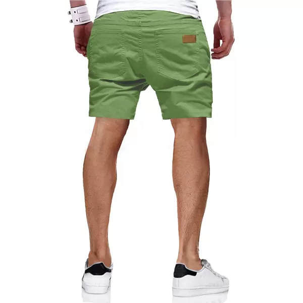 JMIERR Mens Casual Shorts - Cotton Drawstring Summer Beach Stretch Twill Chino Golf Shorts with Pockets