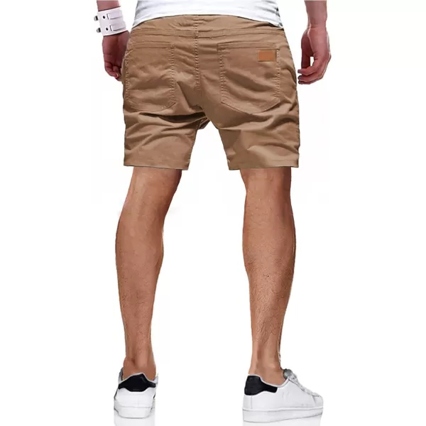 JMIERR Mens Casual Shorts - Cotton Drawstring Summer Beach Stretch Twill Chino Golf Shorts with Pockets