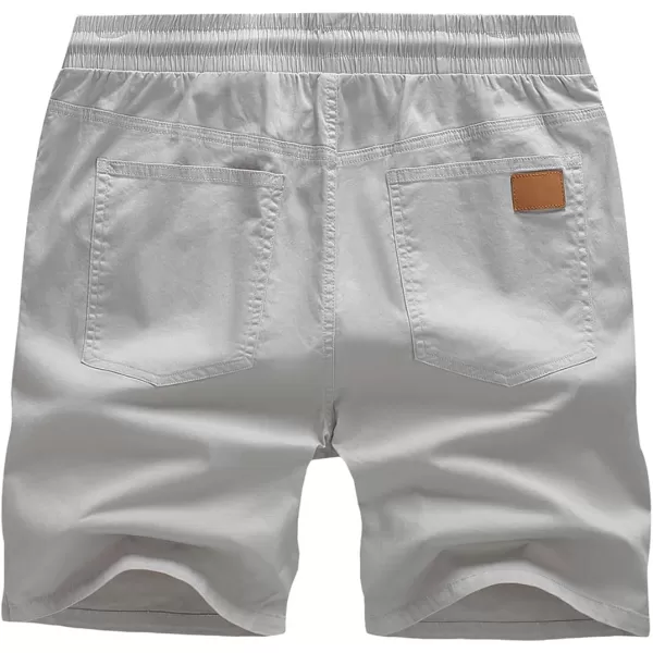 JMIERR Mens Casual Shorts - Cotton Drawstring Summer Beach Stretch Twill Chino Golf Shorts with Pockets
