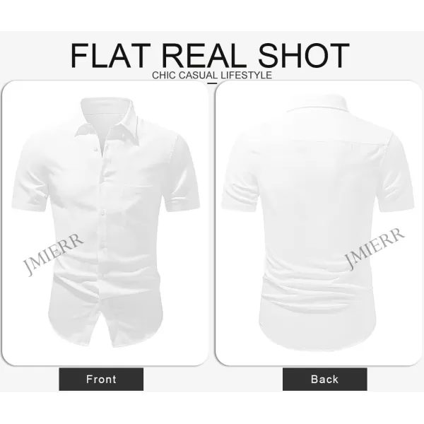JMIERR Men's Casual Stylish Short Sleeve Button-Up Striped Dress Shirts Cotton Beach Shirt