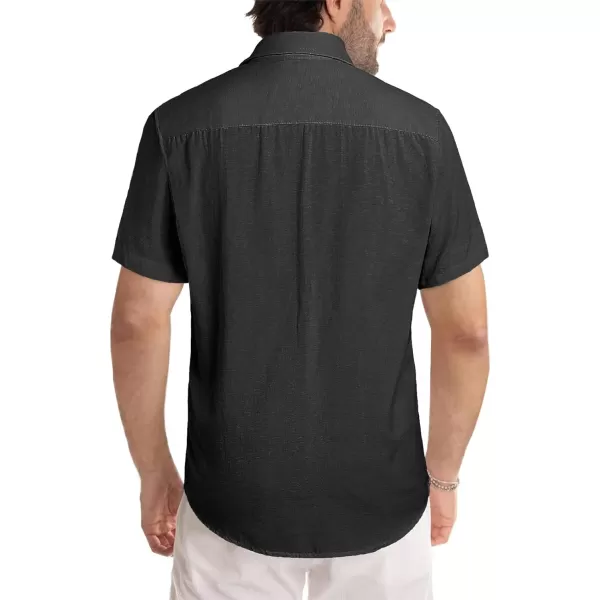 JMIERR Men's Casual Stylish Short Sleeve Button-Up Striped Dress Shirts Cotton Beach Shirt