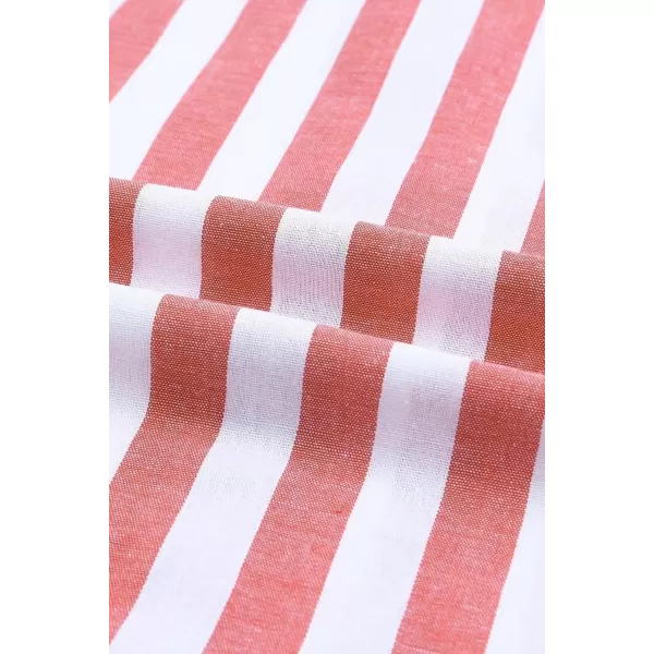 JMIERR Men's Casual Stylish Short Sleeve Button-Up Striped Dress Shirts Cotton Beach Shirt