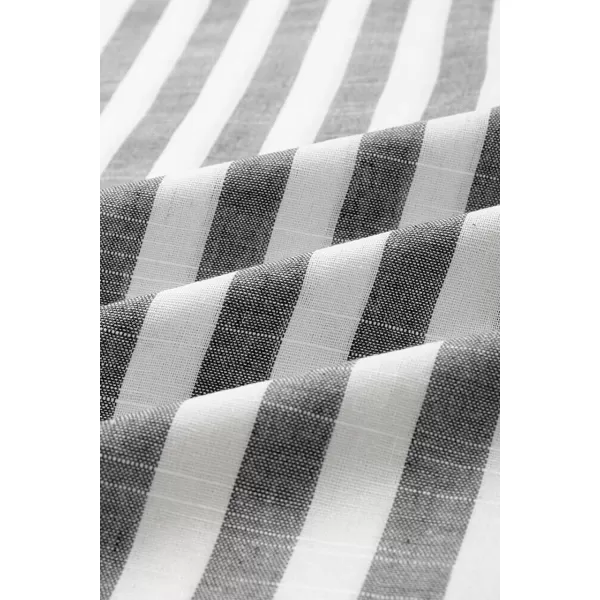 JMIERR Men's Casual Stylish Short Sleeve Button-Up Striped Dress Shirts Cotton Beach Shirt