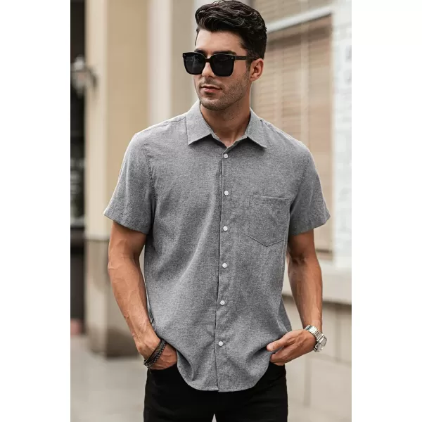 JMIERR Men's Casual Stylish Short Sleeve Button-Up Striped Dress Shirts Cotton Beach Shirt