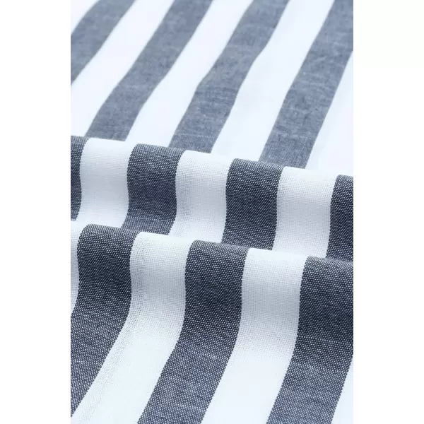 JMIERR Men's Casual Stylish Short Sleeve Button-Up Striped Dress Shirts Cotton Beach Shirt